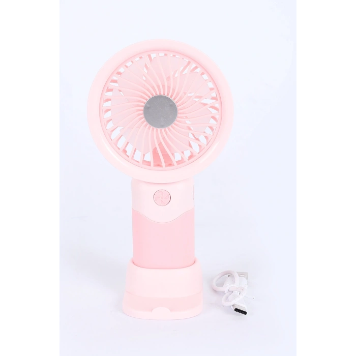 Şarjlı Mini El Fanı Telefon Standlı