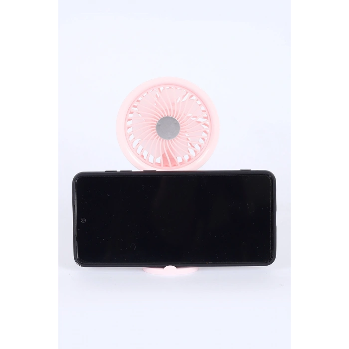 Şarjlı Mini El Fanı Telefon Standlı