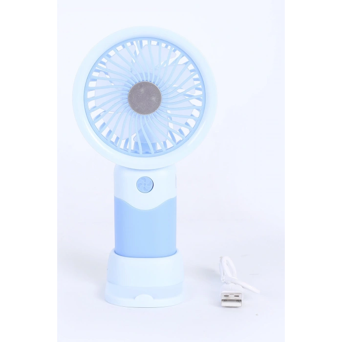 Şarjlı Mini El Fanı Telefon Standlı