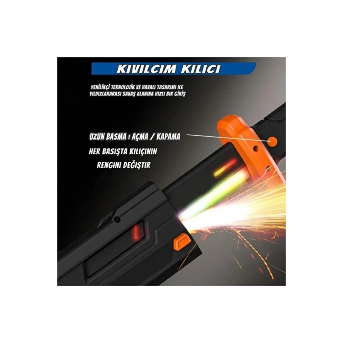 44 Cm Kıvılcım Çıkartan Özel Efektli Şarjlı Işın Kılıcı