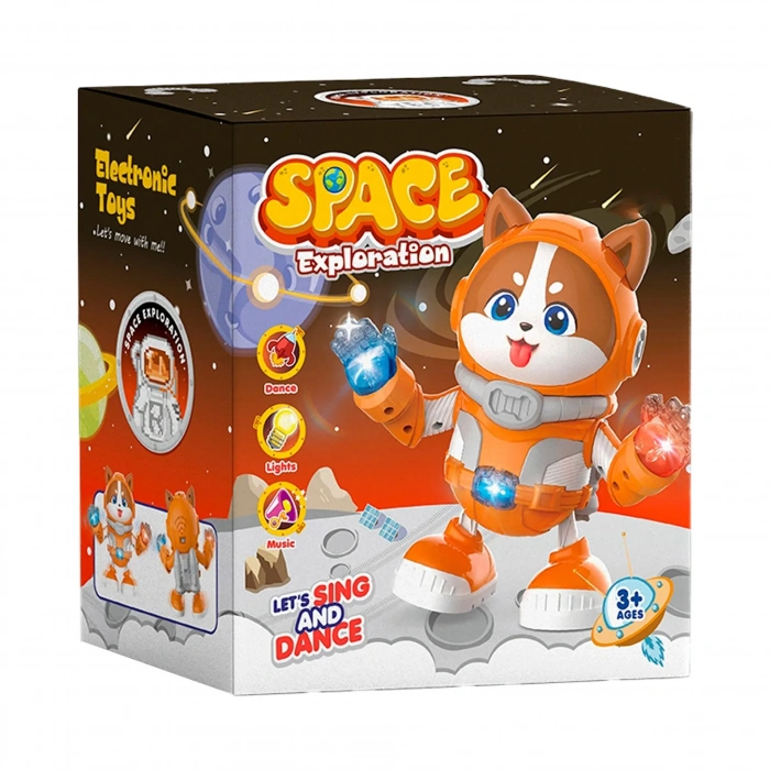 Pilli Işıklı Müzikli Çok Yönlü Dans Eden Astronot Köpek