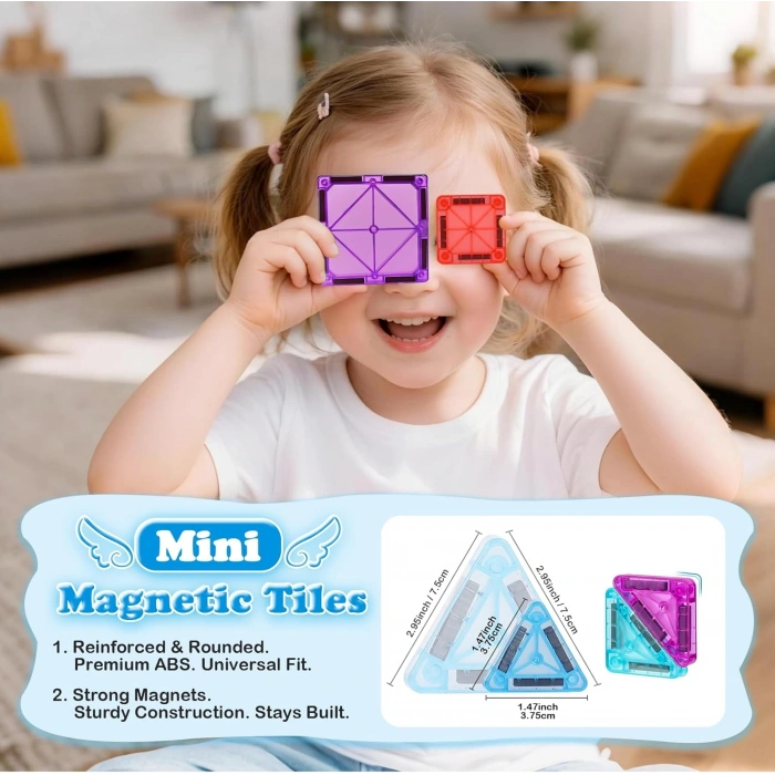 Seyahat Tipi Metal Kutulu Mini Magnetic Yapı Blokları 3D Puzzle 45 Parça