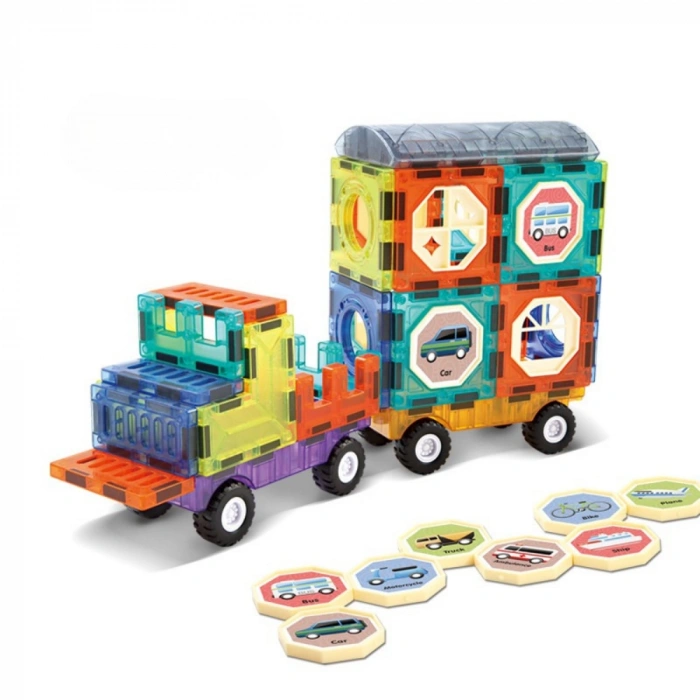 Seyahat Tipi Metal Kutulu Mini Magnetic Yapı Blokları 3D Puzzle 24 Parça