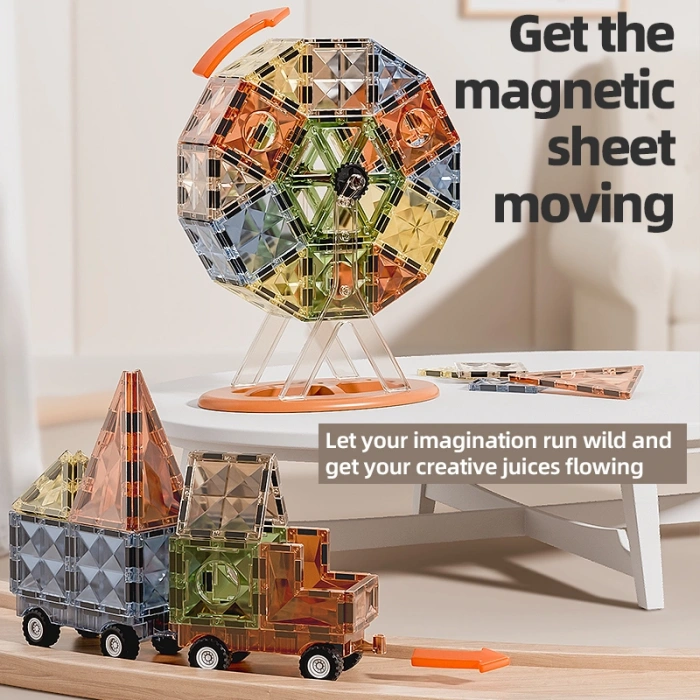 Karton Kutulu Doğal Renkler Magnetic Yapı Blokları 3D Puzzle 78 Parça 6.5 cm