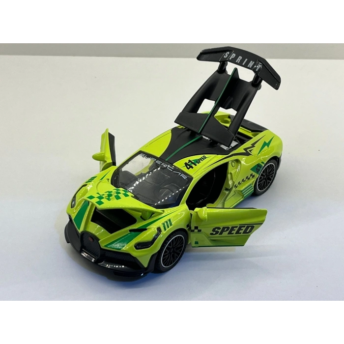 Işıklı Sesli Metal Çek Bırak Araba 15 Cm Yeşil 63940