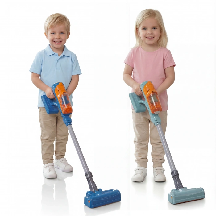 Vacuum Cleaner Sesli Pilli Kablosuz Oyuncak Dikey Elektrik Süpürgesi