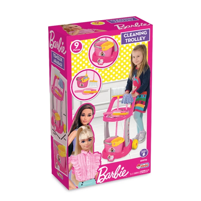 Barbie Temizlik Arabası + Barbie Ütü Seti Evcilik Seti