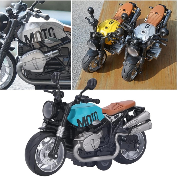 Çek Bırak 1:12 Işıklı Ve Sesli Clasic Metal Motosiklet