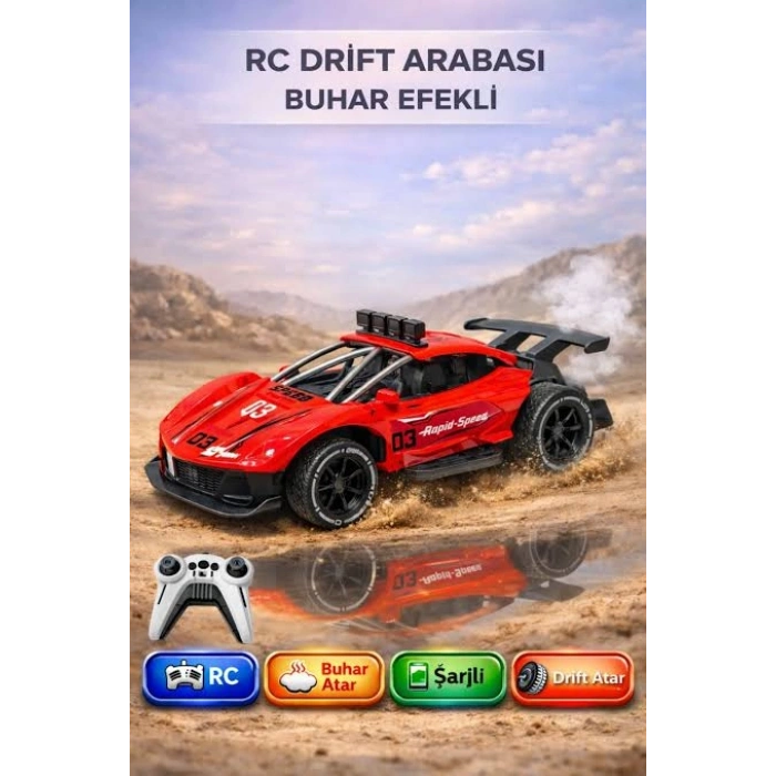 Drift Yarış Arabası Uzaktan Kumandalı Kırmızı