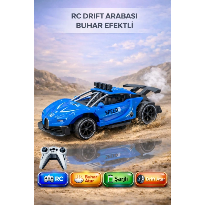 Drift Yarış Arabası Uzaktan Kumandalı Mavi