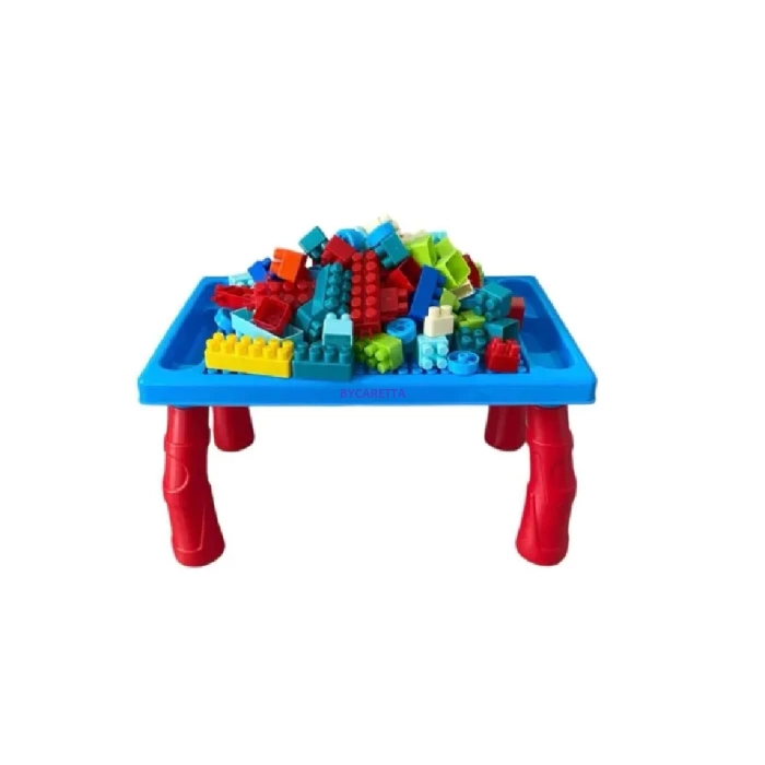 Eğitici Blok Aktivite Masa Seti İnşa Blokları Lego Mavi