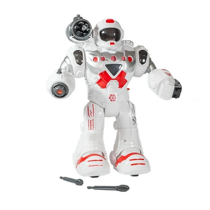Hareketli Işıklı ve Sesli Ok Atan Oyuncak Robot Kırmızı