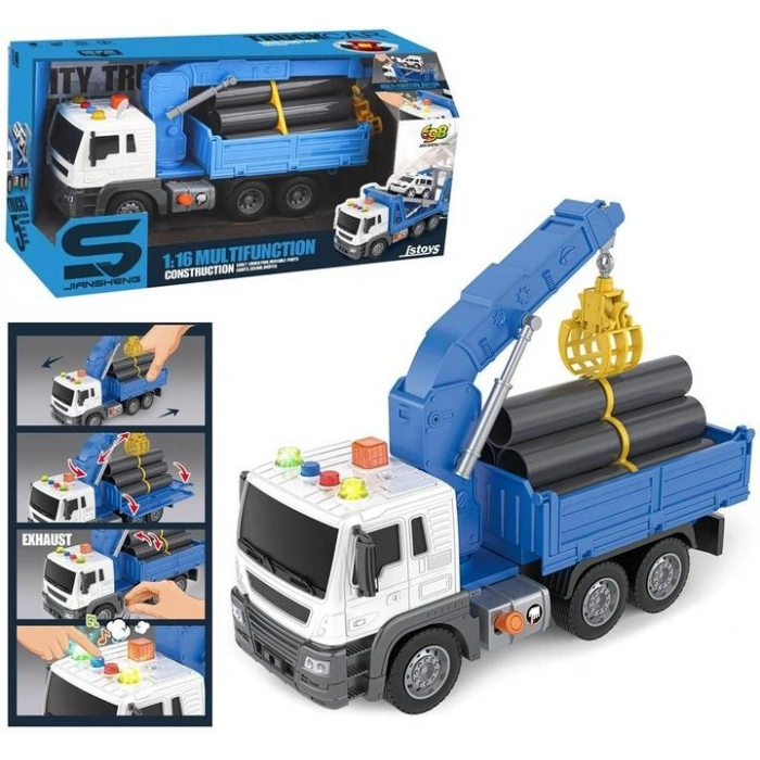 Hava Hareketli Pilli Işıklı Sürtmeli Tomruk Taşıma Aracı 1:16