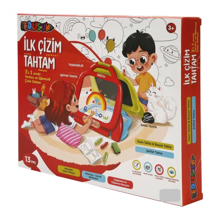 İlk Çizim Tahtam Kara Tahta Beyaz Tahta Şeffaf Tahta 3 ü Bir Arada