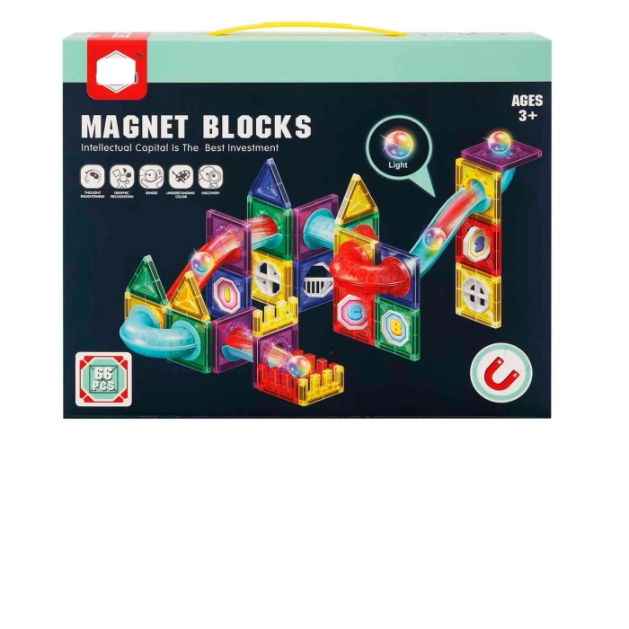 Işıklı Manyetik Bloklar 66 Parça