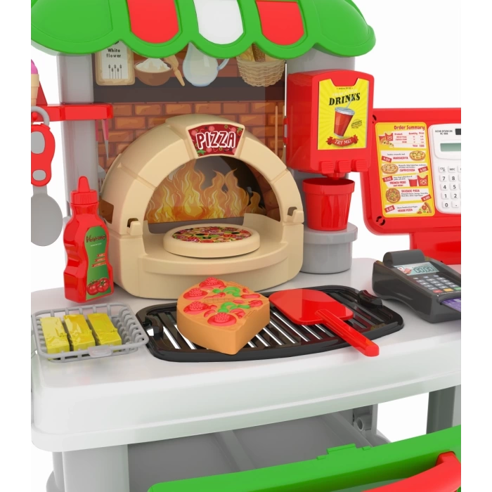 Sesli Işıklı Kasiyerli Pizza Restoran Oyun Seti