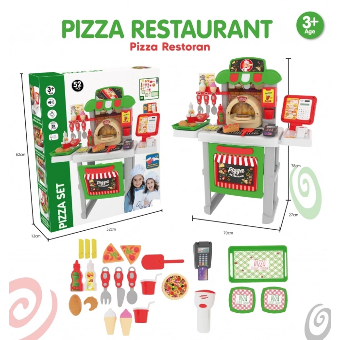 Sesli Işıklı Kasiyerli Pizza Restoran Oyun Seti