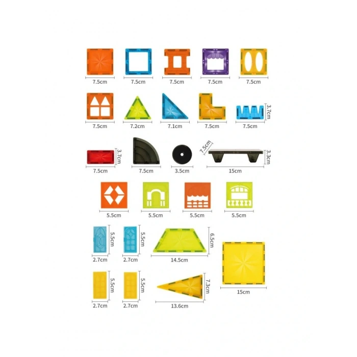 Manyetik Renkli Yapı Blokları 75 Parça