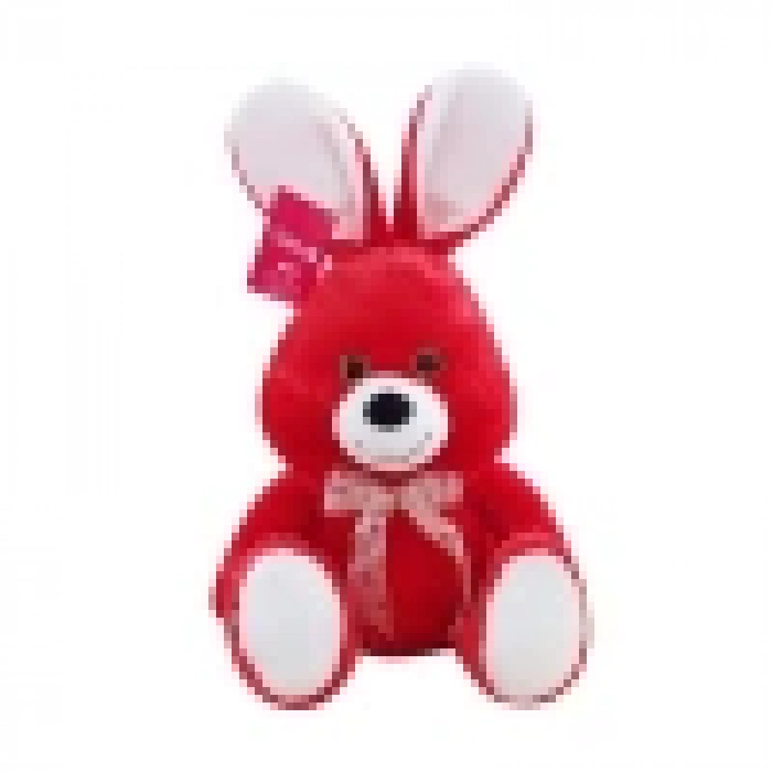 Peluş Oturan Tavşan Kırmızı 38 cm