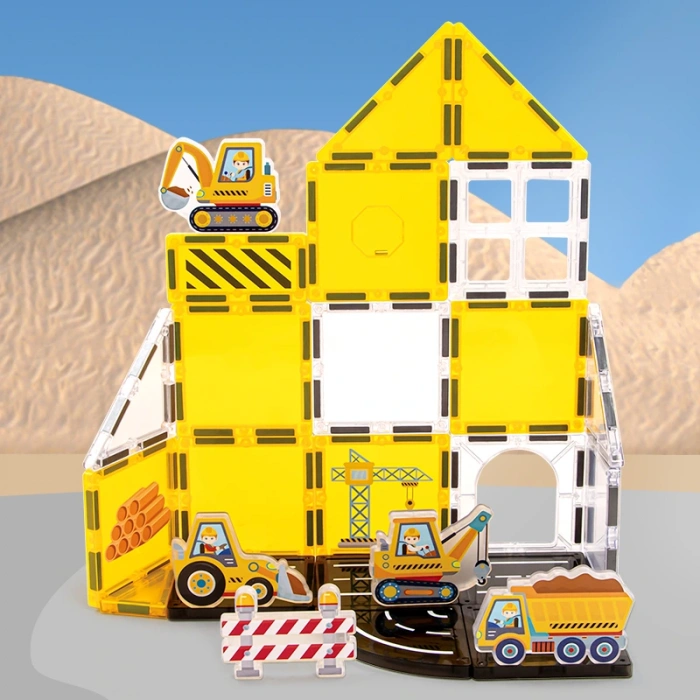 Renkli Manyetik Bloklar Fayans Yapı taşları Mühendislik Serisi Eğitici Oyuncak 47 Parça