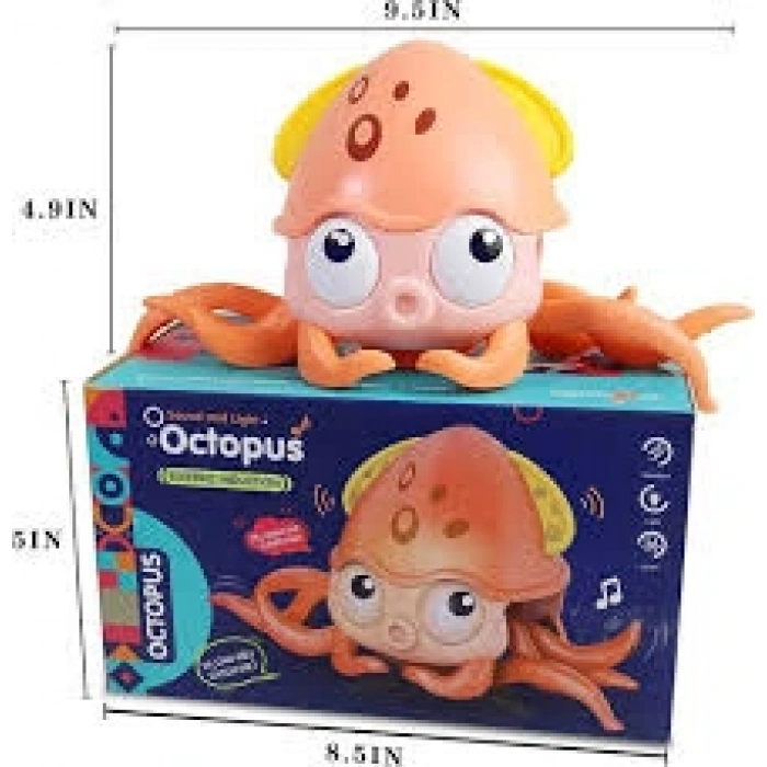 Sensörlü müzikli USB şarjlı Emekleme Oyuncağı Yengeç PEMBE