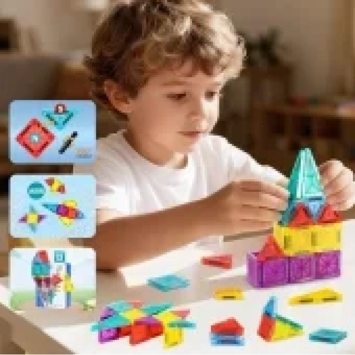 Seyahat Tipi Metal Kutulu Mini Magnetic Yapı Blokları 3D Puzzle 24 Parça