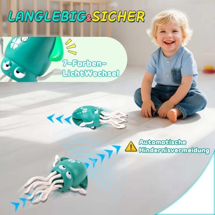 Sihirli Led Işıklı Müzikli Şarjlı Dans Eden Ahtapot Sarı