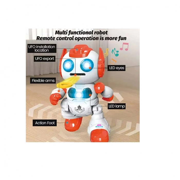 Uzaktan Kumandalı Sesli Disk Atan Robot Turuncu