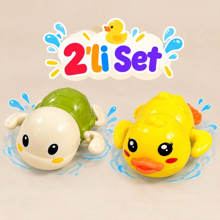 Yüzen Kaplumbağa-Ördek 2 li Set