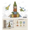 Karton Kutulu Doğal Renkler Magnetic Yapı Blokları 3D Puzzle 48 Parça 6.5 cm