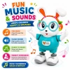 Dans Eden Sevimli Tavşan Robot – 25 cm | Işıklı, Sesli ve Pilli