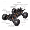 Fırçasız Motorlu, 2.4 GHz, Uzaktan Kumandalı, 1:14 Ölçekli Araba Mavi-Beyaz