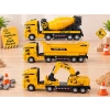 Sürtmeli İş Makinaları Oyuncak 3lü Set – Eğlence ve Macera Bir Arada!
