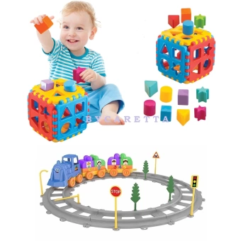 Magic Blocks Tren Seti + Puzzle Bultak Küp Eğitici Set