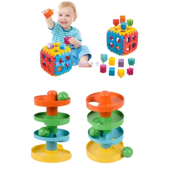 Yağmur Damlası (Çıngıraklı Top Oyunu ) + Puzzle Bul tak Küp Eğitici ve Zeka Geliştirici Set