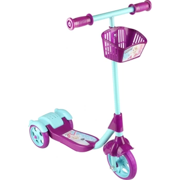 3 Tekerlekli Frenli Sepetli Çocuk Scooter Mor