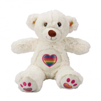 Gökkuşağı Kalpli Peluş Ayı 37 cm