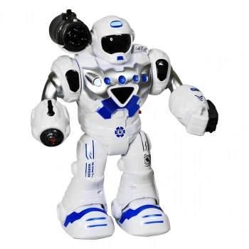 Hareketli Işıklı ve Sesli Ok Atan Oyuncak Robot Mavi