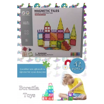 Manyetik Renkli Yapı Blokları 42 Parça