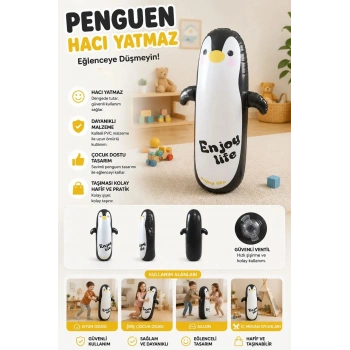 Şişme Boks Hacıyatmaz Penguen Oyuncak – Denge ve Hareket Oyuncağı