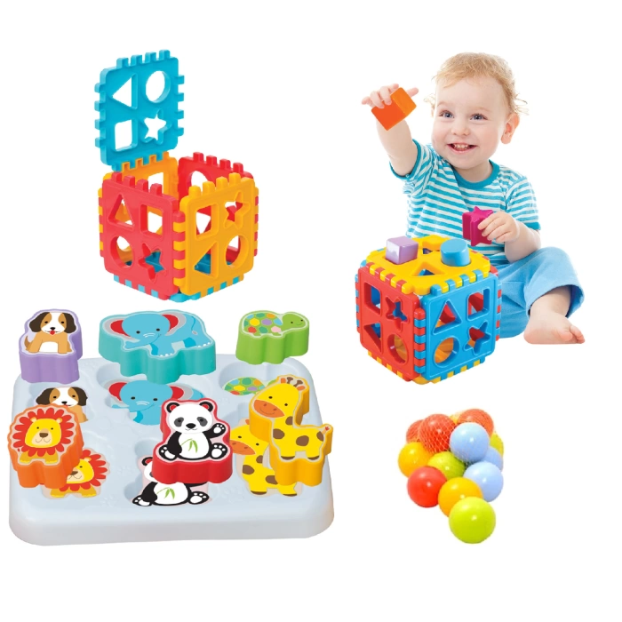 Sevimli Hayvanlar Bultak + Bul-Tak Puzzle + 10 Adet Havuz Top Hediyeli