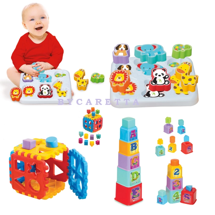 Sevimli Hayvanlar Bultak + Kare Kule Bultak + Bultak Puzzle Eğitici Zeka Geliştirici Set