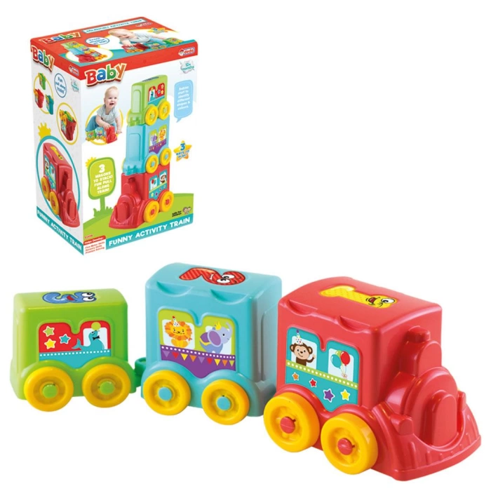 Eğlenceli Aktivite Treni + Bultak Puzzle + Sevimli Halkalar + Bardak Kule Eğitici Set