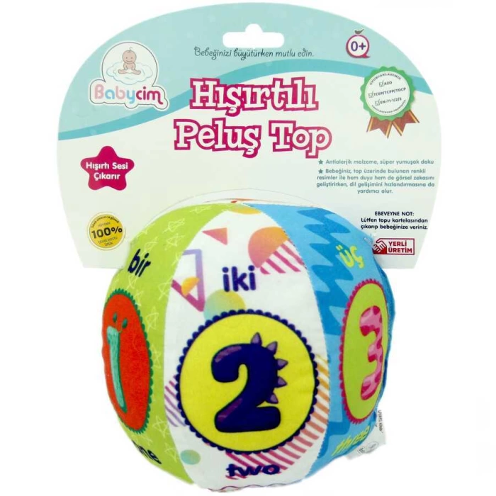 Eğlenceli Top Dişlik Hışırtılı Çıngıraklı Top