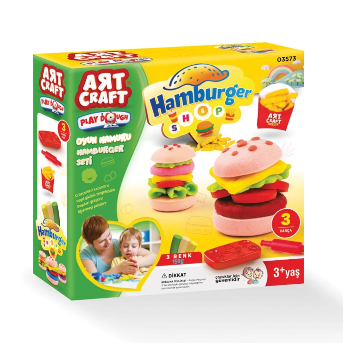 İnsan Figürü + Hamburger + Pizza + Doğum Günü Art Craft Oyun Hamuru Eğitici Zeka Geliştirici Set
