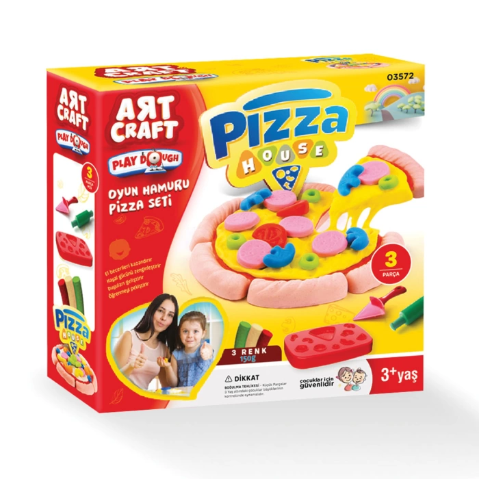 Pizza + İnsan Figürü + Doğum Günü Art Craft Oyun Hamuru Eğitici Zeka Geliştirici Set