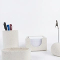 Modern El Yapımı 4lü Beton Masaüstü Düzenleyici Seti - Ofis & Çalışma Masası Organizer Set