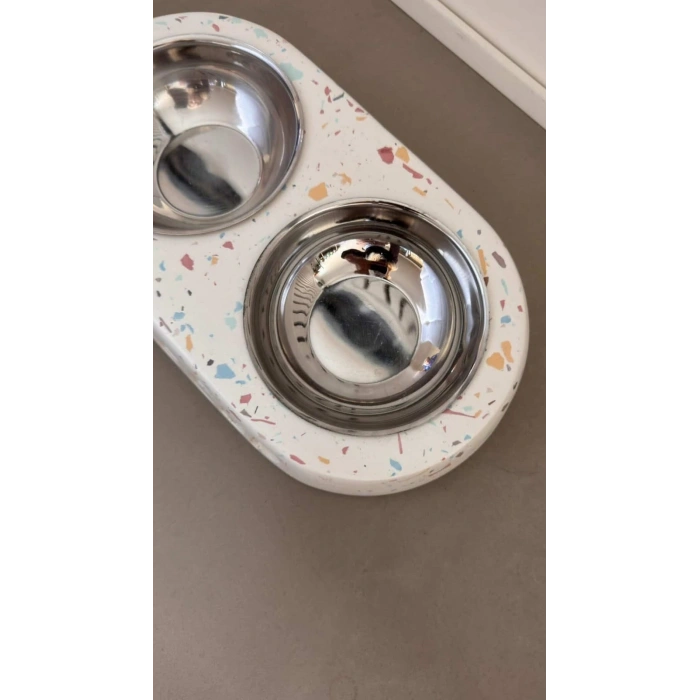 El Yapımı Terrazo Mama Kabı