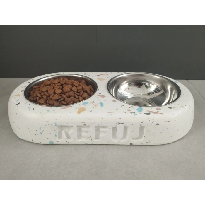 El Yapımı Terrazo Mama Kabı