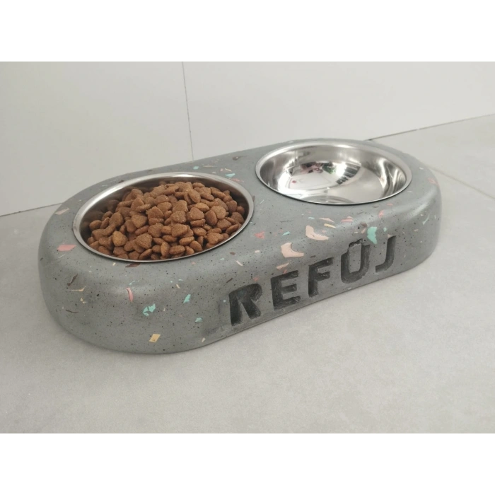 El Yapımı Terrazo Mama Kabı